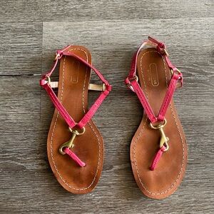 Coach Pink and Tan Sandals